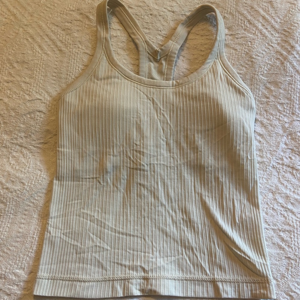 Ebb to Street Cropped Racerback Tank Top Raw Linen